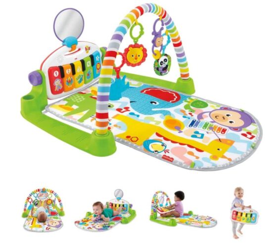 Fisher-Price Baby Playmat Deluxe Kick & Play Piano Gym with Musical -Toy Lights & Smart Stages Learning Content for Newborn to Toddler