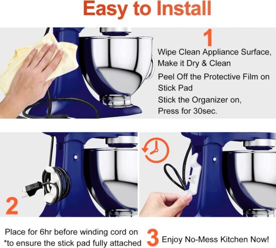 Cord Organizer for Appliance - Kitchen Appliance Cord Organizer Stick On - Image 2