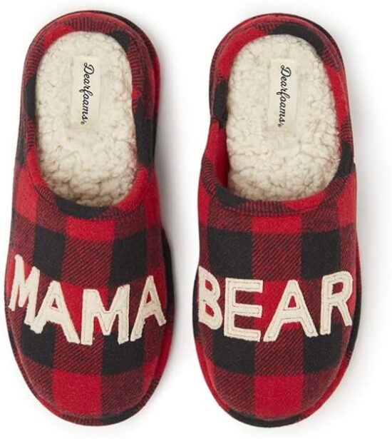 Dearfoams Women's Gifts for Mom Cute Cozy Mothers Day Mama Bear Slipper - Image 2