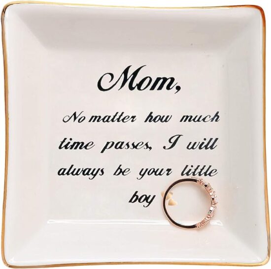 HOME SMILE Ceramic Ring Dish Jewelry Tray for Mom Sister Friends