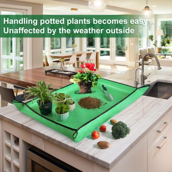 Large Repotting Mat for Plant Transplanting and Mess Control 39.5"x 31.5" Thickened Waterproof Potting Tray Succulent Potting Mat Portable Gardening Mat Plant