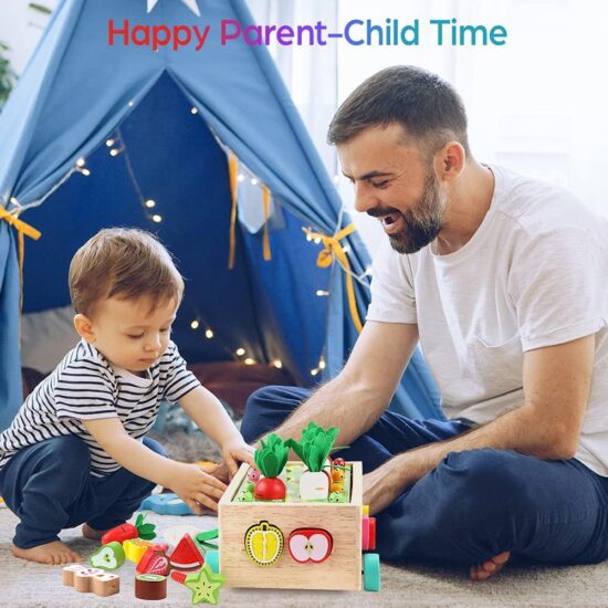 Toddlers Montessori Wooden Educational Toys for Baby Boys Girls Age 1 - 3 Year Old, Shape Sorting Toys, Wood Preschool Learning Fine Motor Skills Game - Image 2