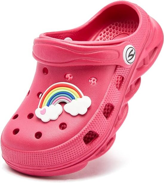 HOBIBEAR Boys and Girls Classic Graphic Garden Clogs Slip on Water Shoes(Toddler/Little Kids/Big Kids)