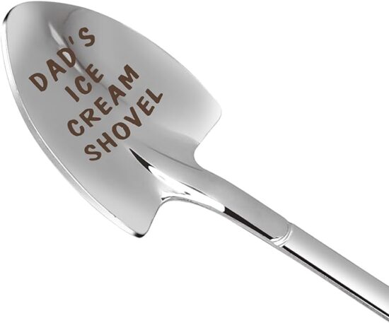 Dad's Ice Cream Shovel Scoop for Ice Cream Lovers, Funny Engraved Stainless Steel Spoon Shovel
