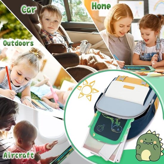 LCD Doodle Board Tablet Toy - Green Dinosaur Drawing Pad