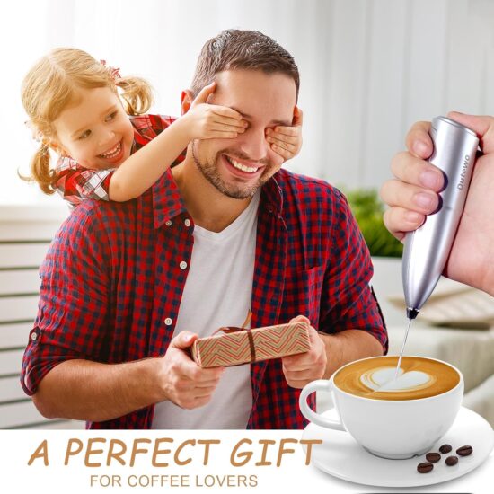 Hand Mixer Milk Frother for Coffee - Dutewo Frother Handheld Foam Maker for Lattes, Electric whisk Drink Mixer Mini Foamer for Cappuccino, Frappe, Matcha, Hot Chocolate