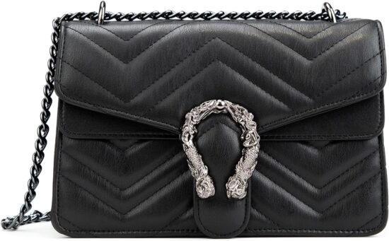 JBB Crossbody Shoulder Purse for Women - Snake Printed Leather Evening Clutch Chain Strap Small Satchel Bag