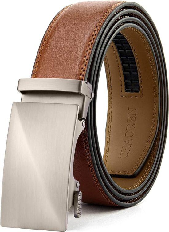 CHAOREN Leather Ratchet Belt Men - Micro Adjustable Belt Fit Everywhere (35mm)