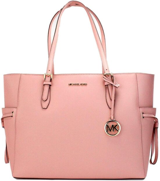 Michael Michael Kors Gilly Large Saffiano Leather Tote Bag Jet Set Drawstring Top Zip
