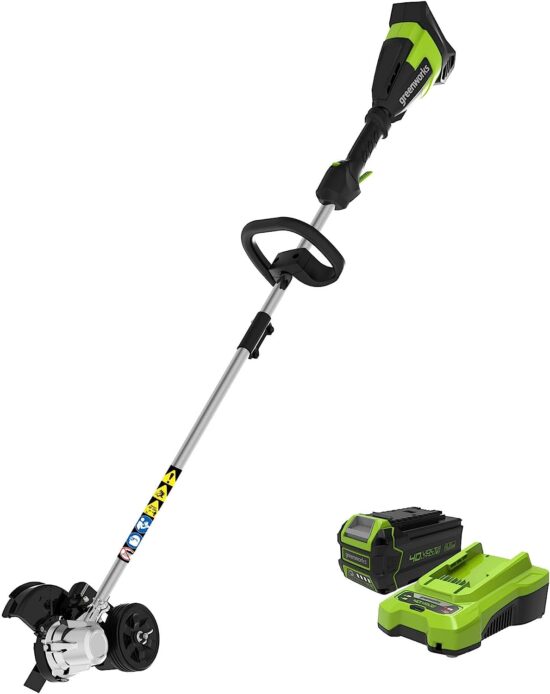 Greenworks 40V 8" Brushless Edger, 4.0Ah Battery and Charger Included