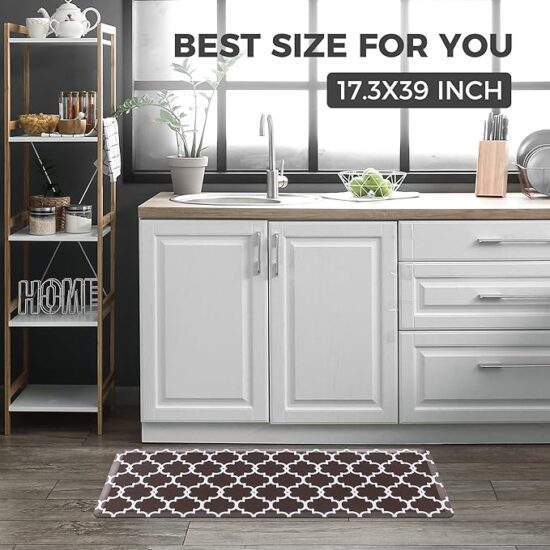 KOKHUB Kitchen Mat,1/2 Inch Thick Cushioned Anti Fatigue Waterproof Kitchen Rugs, Comfort Standing Desk Mat, Kitchen Floor Mat Non-Skid & Washable for Home, Office, Sink,17.3"x39" - Image 2