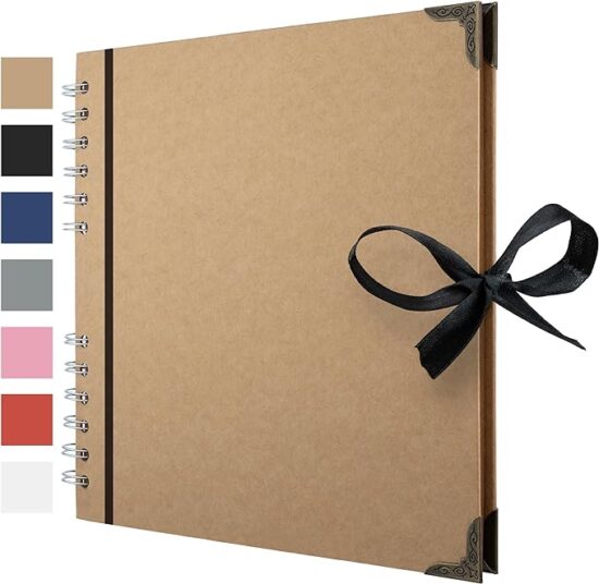 Scrapbook Album 60 Pages (8 x 8 Inch) Brown Thick 200gsm Kraft Paper, Photo Album Scrapbook, Memory Book - Image 2