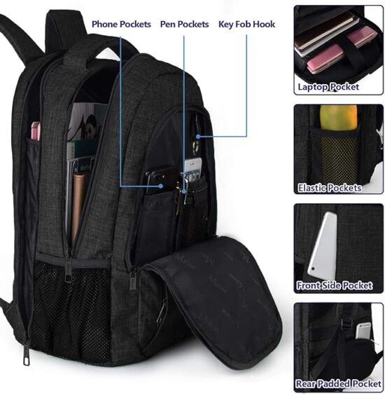 MATEIN Extra Large Backpack, 17 Inch Travel Laptop Backpack with USB Charging Port, Anti Theft, TSA Friendly - Image 2