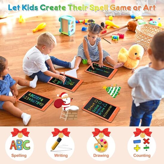 LCD Writing Tablet, Doodle Board Toys Gifts for 3-8 Year Old Girls Boys, 10 Inch Colorful Electronic Board Drawing Pad - Image 2