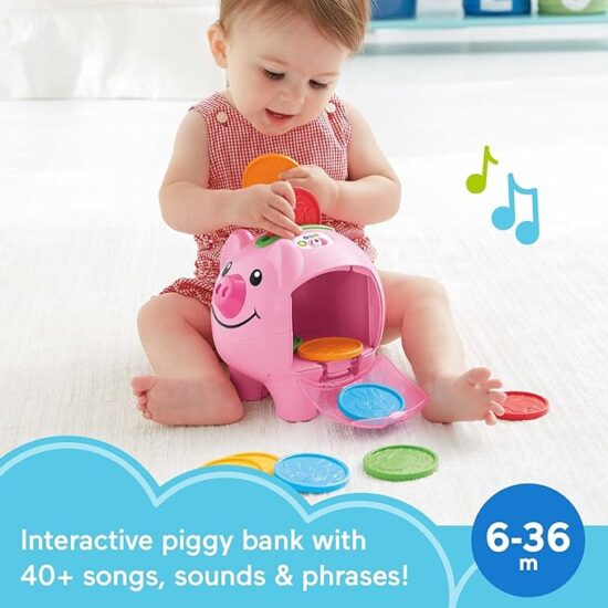 Fisher-Price Baby & Toddler Toy Laugh & Learn Smart Stages Piggy Bank - Image 2