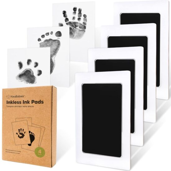 4-Pack Inkless Hand and Footprint Kit - Ink Pad for Baby Hand and Footprints