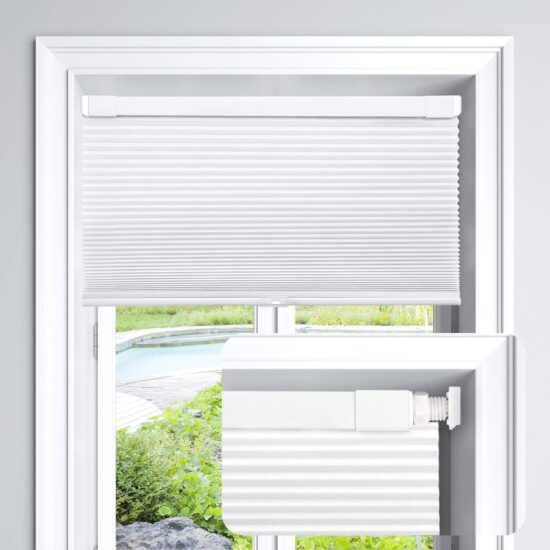 LazBlinds Cordless Cellular Shades No Tools No Drill Light Filtering Cellular Blinds for Window