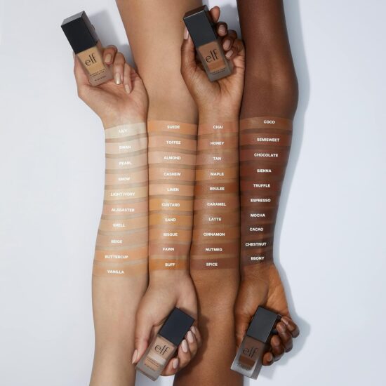 e.l.f. Flawless Satin Foundation, Lightweight & Medium Coverage, Semi-Matte Finish, Vegan & Cruelty-Free, Pearl, 0.68 Fl Oz (20mL)