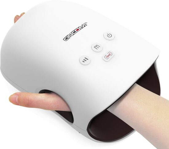 CINCOM Fathers Day Gifts - Cordless Hand Massager with Heat and Compression for Arthritis and Carpal Tunnel(FSA or HSA Eligible) (White)