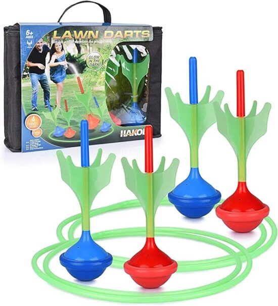 Lawn Darts Game – Glow in The Dark, Outdoor Backyard Toy