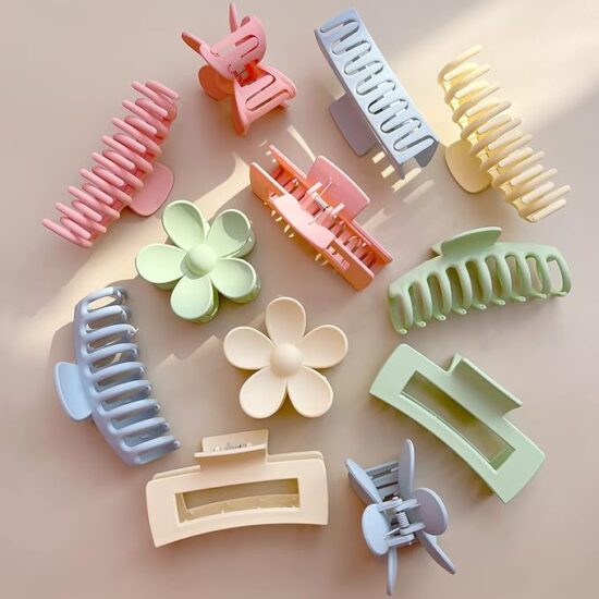 Large Hair Claw Clips Pack of 12 (Flowers) - Image 2