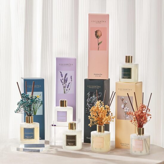 Cocorrína Reed Diffuser Set, 6.7 oz Clean Linen Scented Diffuser with Sticks Home Fragrance Reed Diffuser for Bathroom Shelf Decor - Image 2