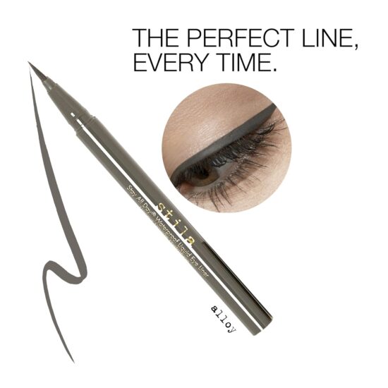 stila Waterproof Liquid Eye Liner, Stay All Day Makeup with Fine Brush Tip Lasting Satin Finish, Smudge-Proof & Transfer-Resistant
